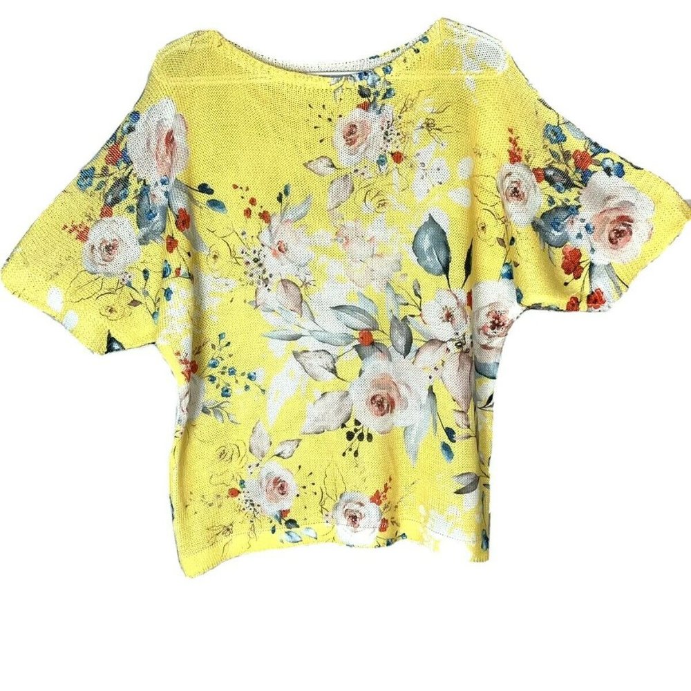 Floral Yellow Women's Sweater